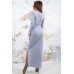 Embroidered maxi dress "Spring" Gray